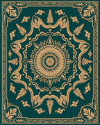 Mandala Floral Gilded Pattern Rug