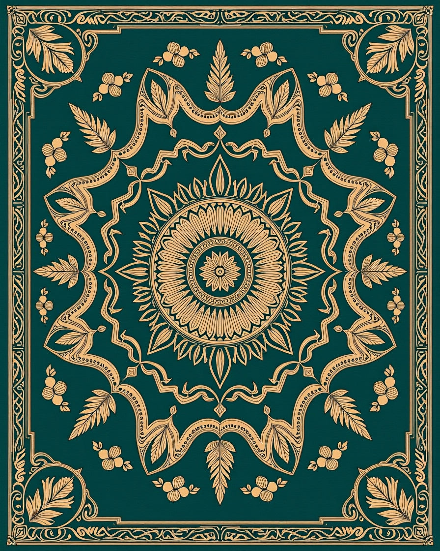 Mandala Floral Gilded Pattern Rug