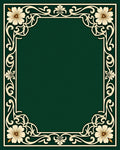 Elaborate Floral Vine Frame Rug
