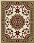 Intricate Floral Medallion Print Rug