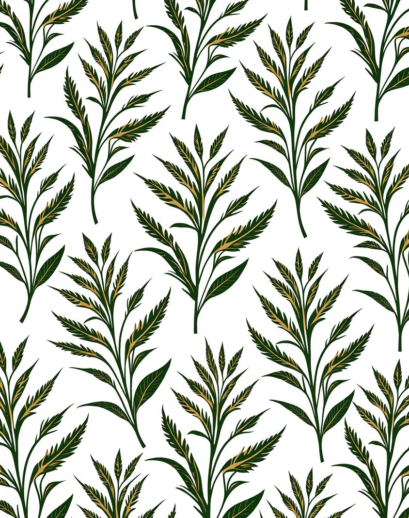 Elegant Natural Leaf Pattern Rug