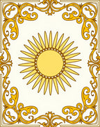 Bright Sun With Ornate Border Rug