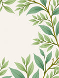 Green Leafy Branch Pattern Rug