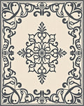 Ornate Scrollwork Medallion Pattern Rug