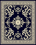 Ornate Damask Floral Ivory Pattern Rug