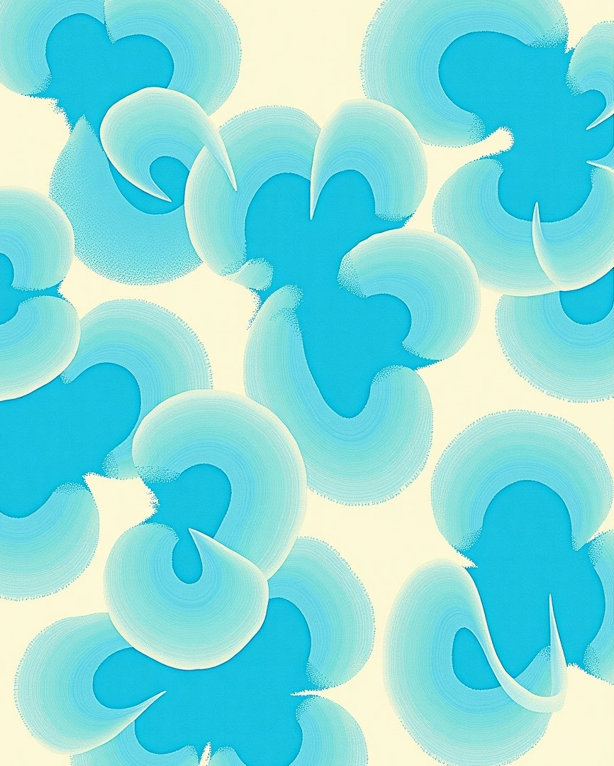 Abstract Swirls Blue Pastel Design Rug