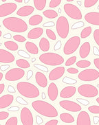 Pink And White Oval Pattern Rug