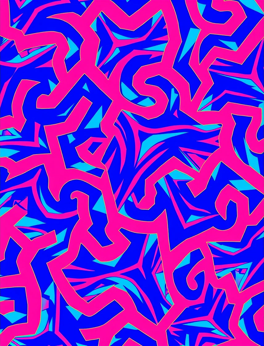 Vibrant Abstract Graffiti Style Pattern Rug