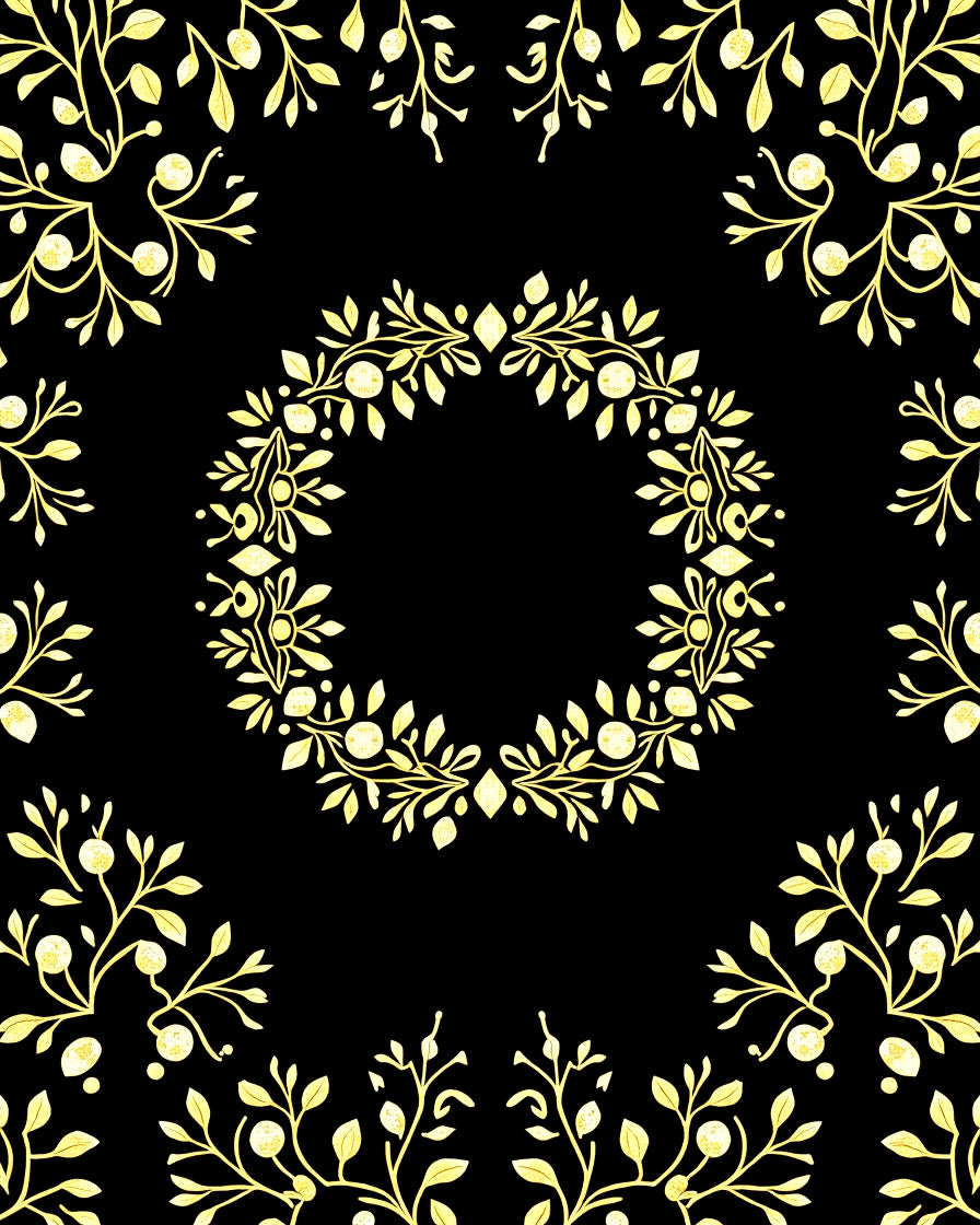 Golden Wreath Botanical Accents Rug