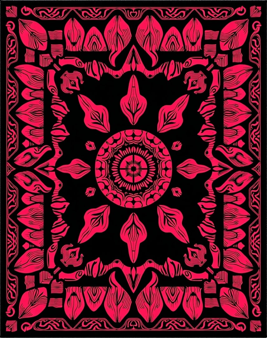 Vibrant Floral Mandala Patterned Rug