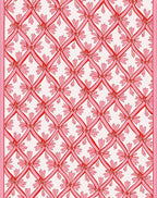 Pink Lattice Bow Pattern Rug