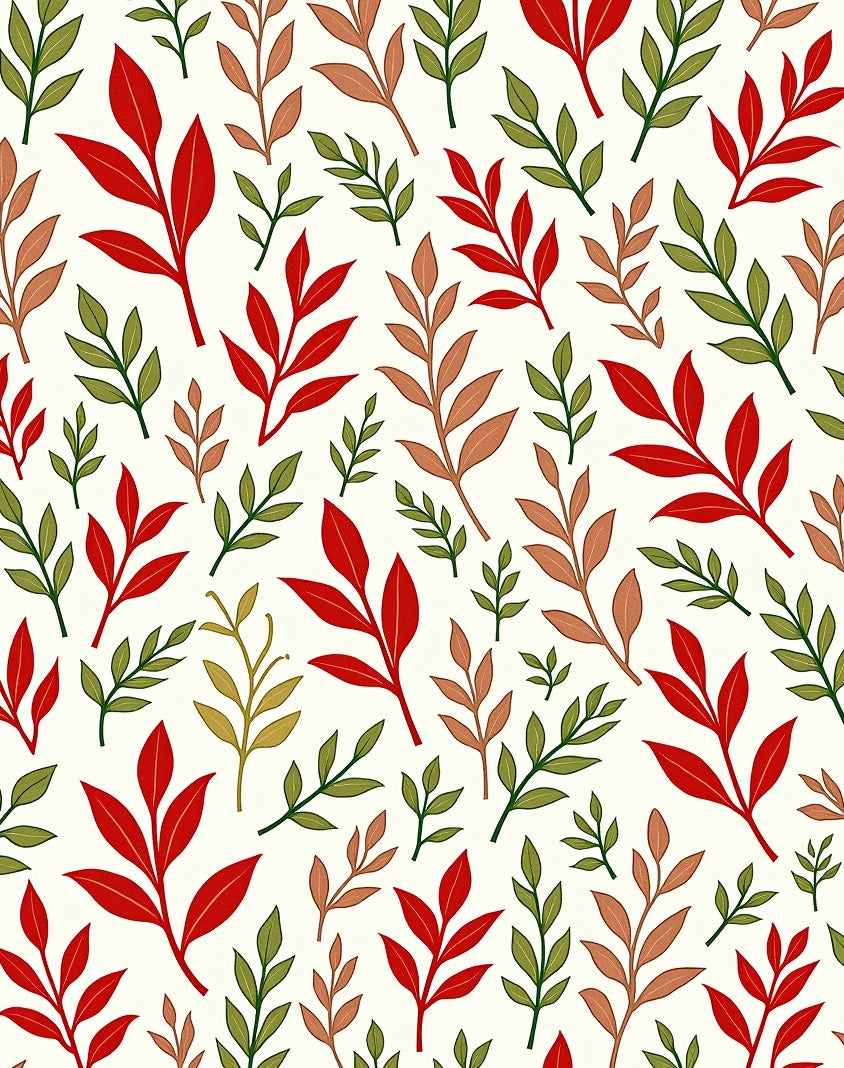 Autumn Leaves Branch Pattern Design Rug