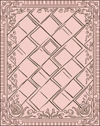 Ornate Vine Geometric Pastel Rug