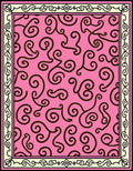Pink Swirl Pattern Bordered Rug