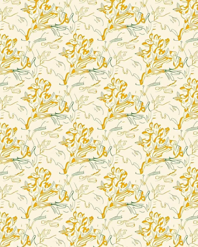 Abstract Spring Floral Sketch Rug