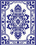 Classic Blue Floral Damask Rug