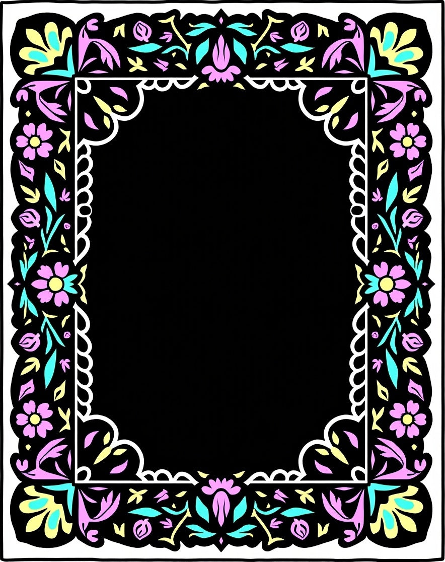 Floral Border Pattern Rug