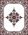 Ornate Dark Red Floral Medallion Rug