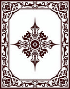 Ornate Dark Red Floral Medallion Rug