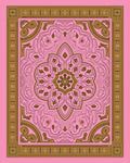 Art Deco Pink Gold Intricate Pattern Rug