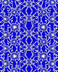 Vibrant Blue Floral Scroll Medallion Rug