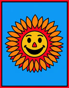 Cheerful Sun Face Pattern Design Rug