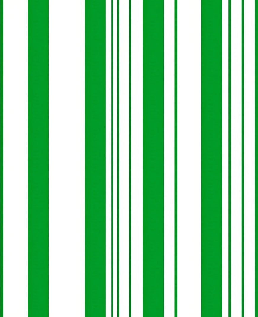 Classic Green White Stripe Design Rug