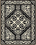 Classic Black Cream Medallion Design Rug