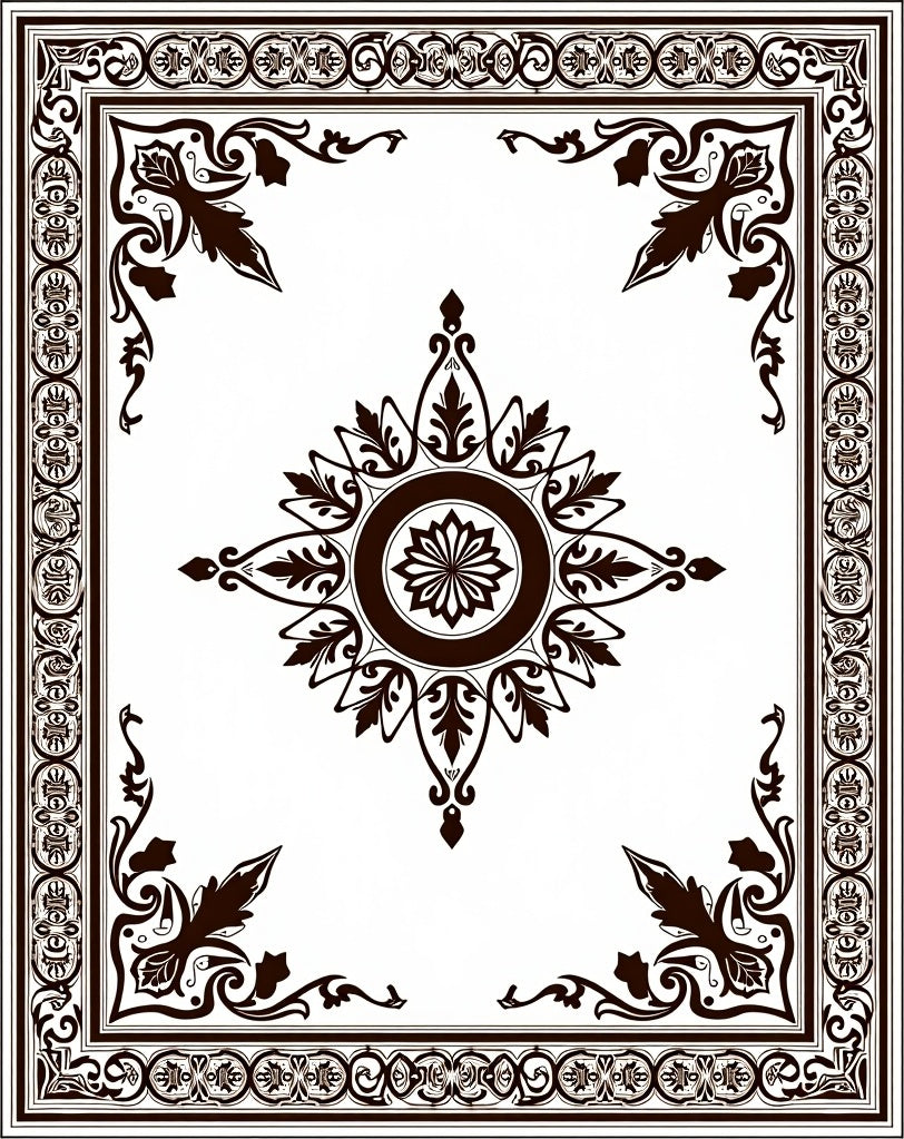 Ornate Floral Mandala Pattern Rug