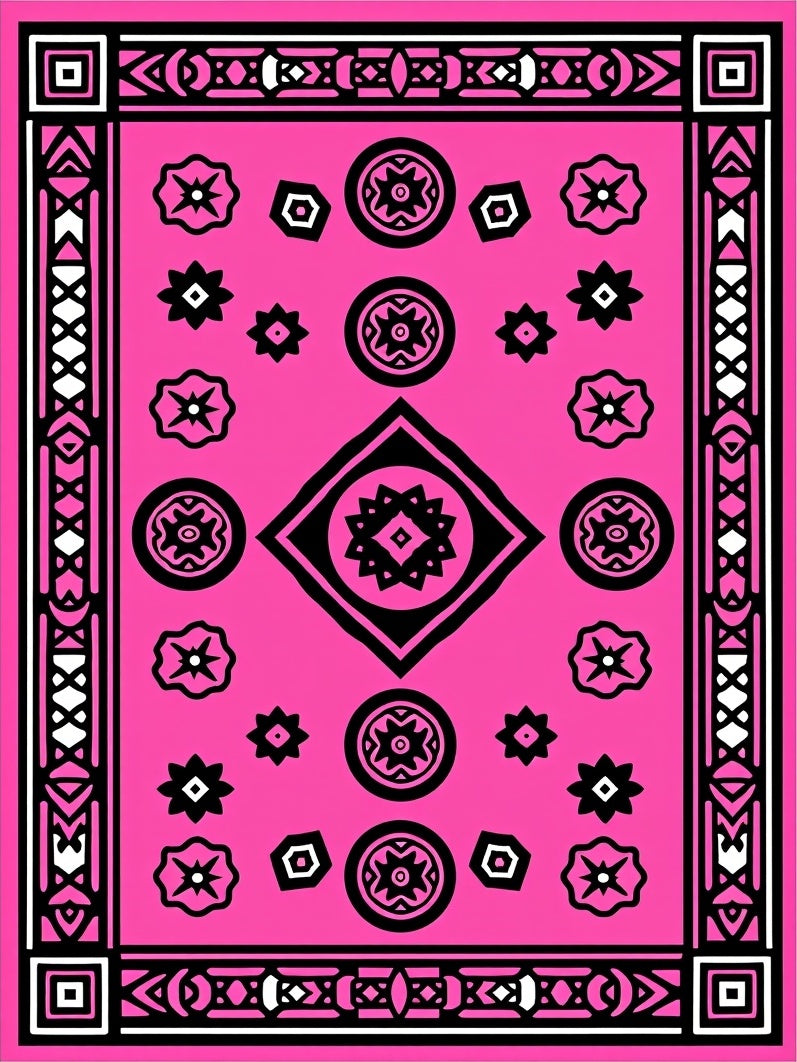 Bold Geometric Tribal Pattern Rug