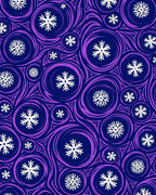 Deep Blue White Snowflake Swirls Rug