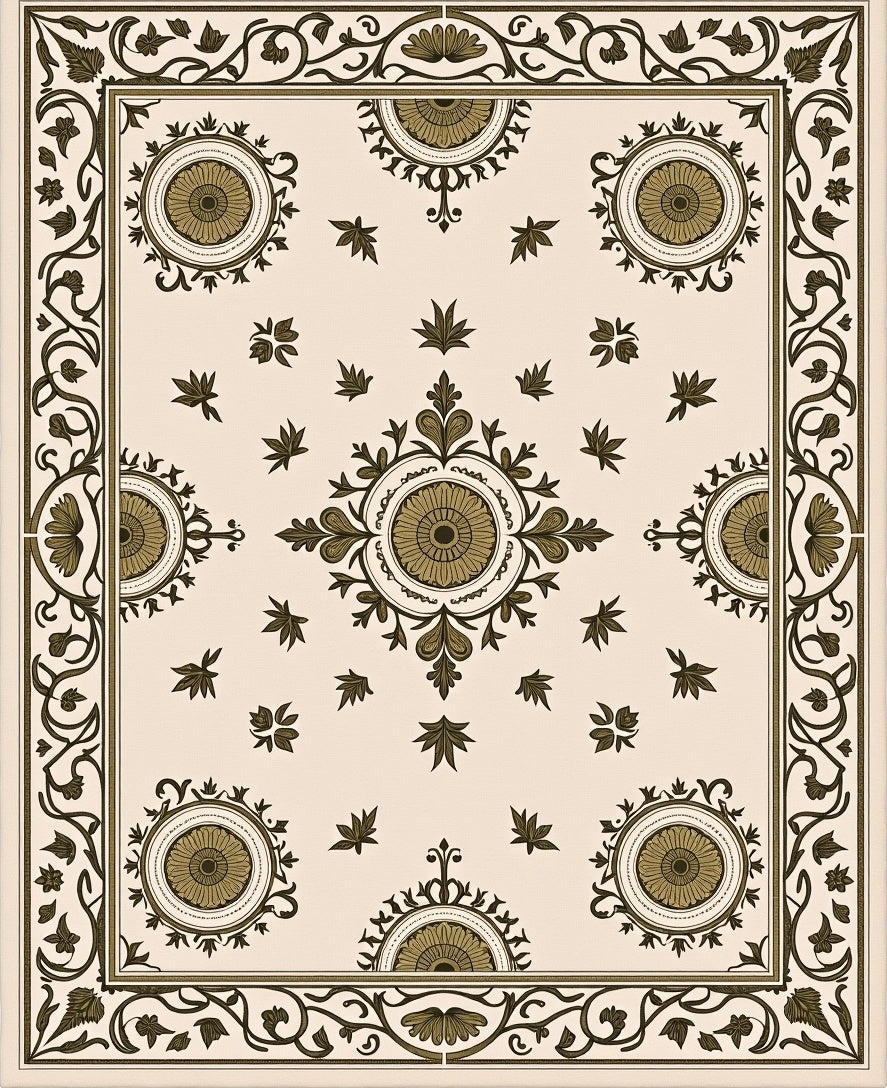 Ornate Floral Medallion Pattern Rug