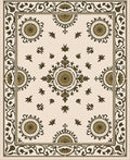 Ornate Floral Medallion Pattern Rug