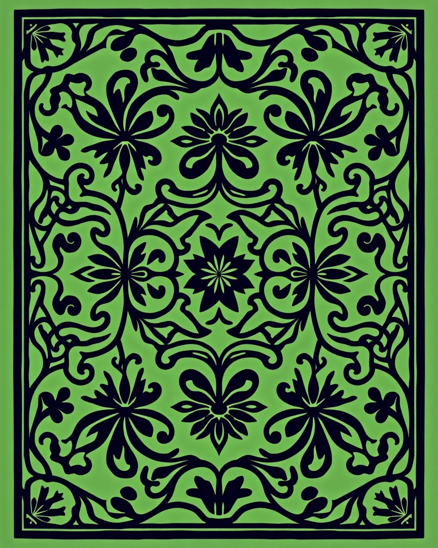 Bold Floral Symmetry Pattern Rug