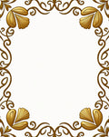 Ornate Gold Swirls And Shell Pattern Rug