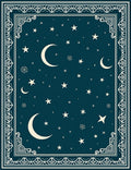 Celestial Moon And Star Design Rug
