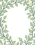 Green Leafy Vine Botanical Design Rug