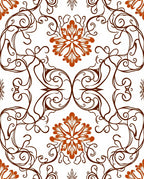 Antique Floral Swirl Pattern Rug