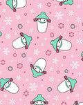Pink Cute Snowman Snowflake Medley Rug