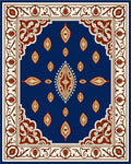 Elegant Blue Floral Medallion Pattern Rug