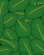 Vibrant Green Leaf Pattern Design Rug