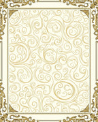 Elegant Swirls Gold Pattern Rug