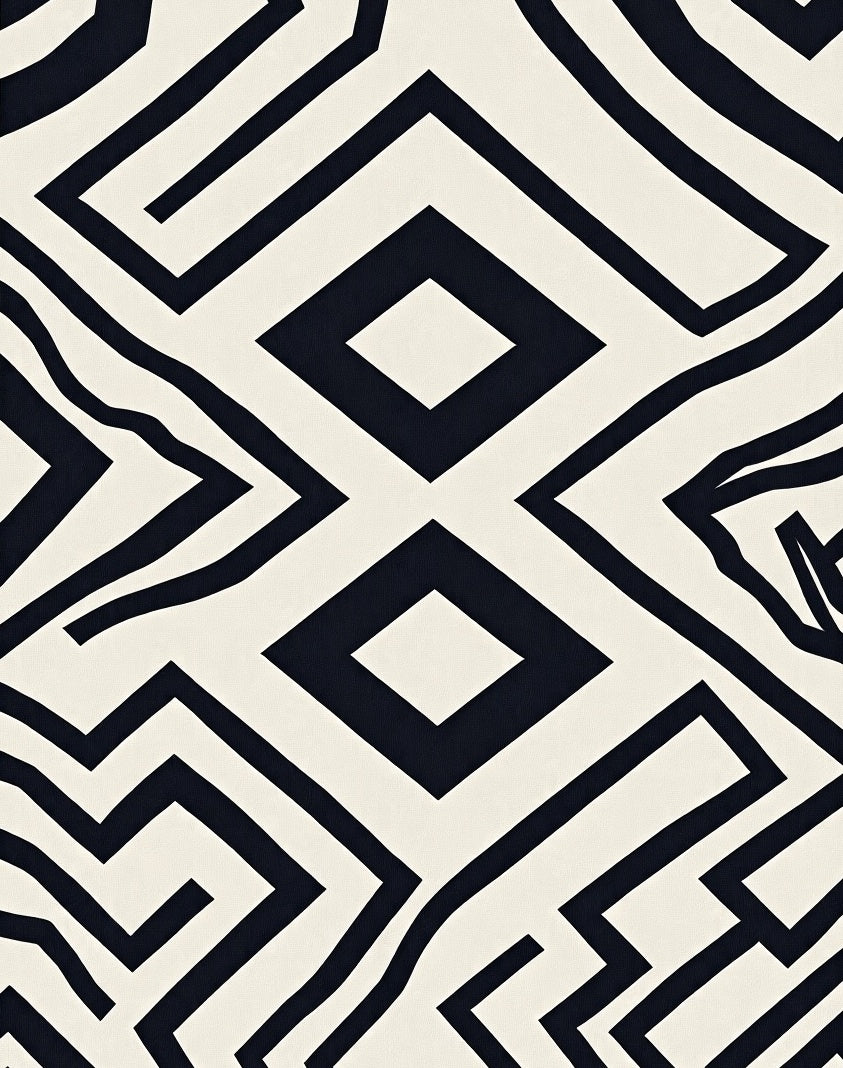 Bold Geometric Diamond Pattern Design Rug