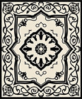 Intricate Floral Scrollwork Medallion Design Rug