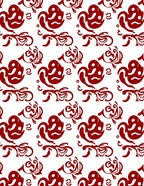 Vibrant Red Abstract Swirls Rug