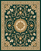 Elaborate Vintage Floral Sunburst Pattern Rug