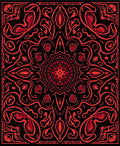 Intricate Red Floral Swirls Design Rug