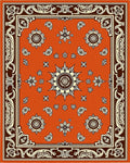 Rich Orange Floral Mandala Pattern Rug