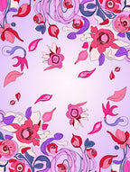 Floral Swirls And Petals Design Rug