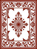 Traditional Red Floral Scroll Pattern Rug
